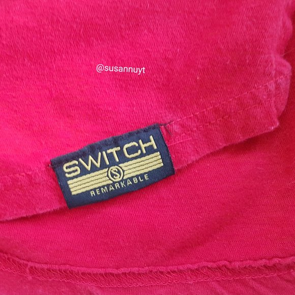 Switch Red Ribbed Rhinestone Short Sleeve Orange Circus Tiger Animalcore Top♥️ - Picture 5 of 9